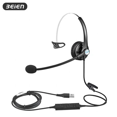 Sur le casque USB filaire monaural à oreille pour les centres d'appels
