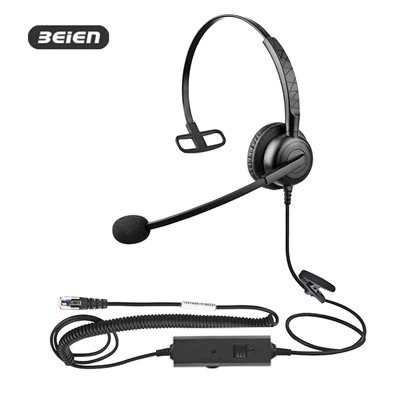 Casque de centre d'appels filaire professionnel avec micro